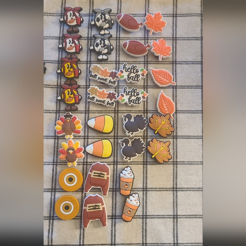 Fall Themed Shoe Charms, Jibbitz